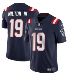 Youth New England Patriots 19 Joe Milton III Navy 2024 Vapor Limited Stitched Football Jersey Youth New England Patriots 19 Joe Milton III Navy 2024 Vapor Limited Stitched Football Jersey