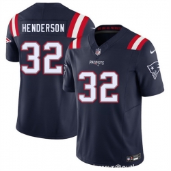 Youth New England Patriots 32 TreVeyon Henderson Navy 2025 F U S E  Vapor Limited Stitched Football Jersey