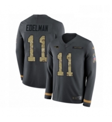 Youth Nike New England Patriots 11 Julian Edelman Limited Black Salute to Service Therma Long Sleeve NFL Jersey Youth Nike New England Patriots 11 Julian Edelman Limited Black Salute to Service Therma Long Sleeve NFL Jersey