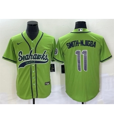 Men Seattle Seahawks 11 Jaxon Smith Njigba Green With Patch Cool Base Stitched Baseball Jersey Men Seattle Seahawks 11 Jaxon Smith Njigba Green With Patch Cool Base Stitched Baseball Jersey