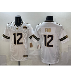 Men Seattle Seahawks 12 Fan White Gold 2025 F U S E 50th Season Patch Limited Stitched Football Jersey Men Seattle Seahawks 12 Fan White Gold 2025 F U S E 50th Season Patch Limited Stitched Football Jersey