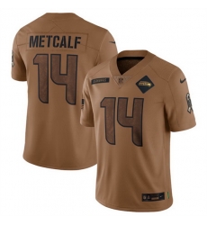 Men Seattle Seahawks 14 DK Metcalf 2023 Brown Salute To Service Limited Stitched Football Jersey Men Seattle Seahawks 14 DK Metcalf 2023 Brown Salute To Service Limited Stitched Football Jersey