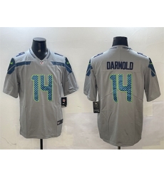 Men Seattle Seahawks 14 Sam Darnold Grey 2025 Vapor Limited Stitched Football Jersey Men Seattle Seahawks 14 Sam Darnold Grey 2025 Vapor Limited Stitched Football Jersey