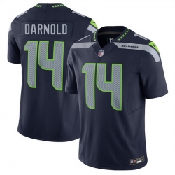 Men Seattle Seahawks 14 Sam Darnold Navy 2024 F U S E Vapor Limited Stitched Football Jersey