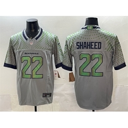 Men Seattle Seahawks 22 Rashid Shaheed Grey 2025 F U S E Rivalries Vapor Untouchable Limited Stitched Football Jersey