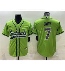 Men Seattle Seahawks 7 Geno Smith Green With Patch Cool Base Stitched Baseball Jersey Men Seattle Seahawks 7 Geno Smith Green With Patch Cool Base Stitched Baseball Jersey