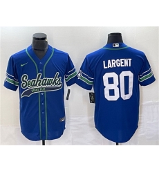 Men Seattle Seahawks 80 Steve Largent Royal Throwback Cool Base Stitched Baseball Jersey Men Seattle Seahawks 80 Steve Largent Royal Throwback Cool Base Stitched Baseball Jersey