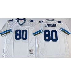 Men Seattle Seahawks 80 Steve Largent White M&N Throwback Jersey Men Seattle Seahawks 80 Steve Largent White M&N Throwback Jersey