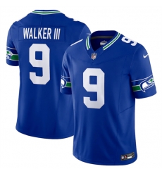 Men Seattle Seahawks 9 Kenneth Walker III Royal 2023 F U S E Vapor Limited Throwback Stitched Jersey Men Seattle Seahawks 9 Kenneth Walker III Royal 2023 F U S E Vapor Limited Throwback Stitched Jersey