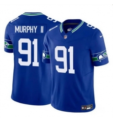 Men Seattle Seahawks 91 Byron Murphy II Royal 2024 Draft F U S E Throwback Vapor Limited Stitched Football Jersey Men Seattle Seahawks 91 Byron Murphy II Royal 2024 Draft F U S E Throwback Vapor Limited Stitched Football Jersey