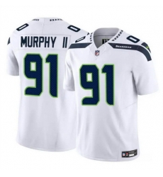 Men Seattle Seahawks 91 Byron Murphy II White 2024 Draft F U S E Vapor Limited Stitched Football Jersey Men Seattle Seahawks 91 Byron Murphy II White 2024 Draft F U S E Vapor Limited Stitched Football Jersey