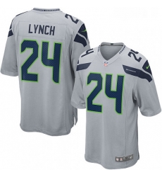 Mens Nike Seattle Seahawks 24 Marshawn Lynch Game Grey Alternate NFL Jersey Mens Nike Seattle Seahawks 24 Marshawn Lynch Game Grey Alternate NFL Jersey