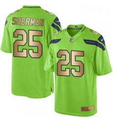 Mens Nike Seattle Seahawks 25 Richard Sherman Limited GreenGold Rush NFL Jersey Mens Nike Seattle Seahawks 25 Richard Sherman Limited GreenGold Rush NFL Jersey