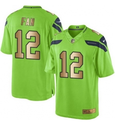 Nike Seahawks #12 Fan Green Mens Stitched NFL Limited Gold Rush Jersey Nike Seahawks #12 Fan Green Mens Stitched NFL Limited Gold Rush Jersey