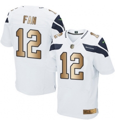 Nike Seahawks #12 Fan White Mens Stitched NFL Elite Gold Jersey Nike Seahawks #12 Fan White Mens Stitched NFL Elite Gold Jersey
