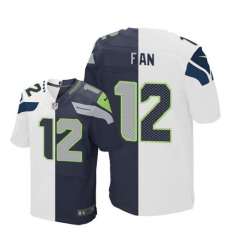 Nike Seahawks #12 Fan White Steel Blue Mens Stitched NFL Elite Split Jersey Nike Seahawks #12 Fan White Steel Blue Mens Stitched NFL Elite Split Jersey