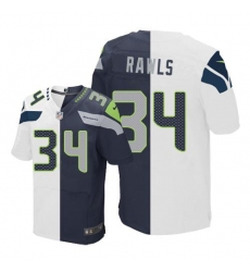 Nike Seahawks #34 Thomas Rawls White Steel Blue Mens Stitched NFL Elite Split Jersey Nike Seahawks #34 Thomas Rawls White Steel Blue Mens Stitched NFL Elite Split Jersey