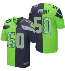 Nike Seahawks #50 K J Wright Steel Blue Green Mens Stitched NFL Elite Split Jersey Nike Seahawks #50 K J Wright Steel Blue Green Mens Stitched NFL Elite Split Jersey