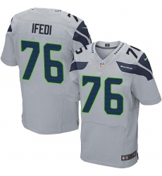 Nike Seahawks #76 Germain Ifedi Grey Alternate Mens Stitched NFL Elite Jersey Nike Seahawks #76 Germain Ifedi Grey Alternate Mens Stitched NFL Elite Jersey