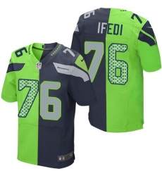 Nike Seahawks #76 Germain Ifedi Steel Blue Green Mens Stitched NFL Elite Split Jersey Nike Seahawks #76 Germain Ifedi Steel Blue Green Mens Stitched NFL Elite Split Jersey