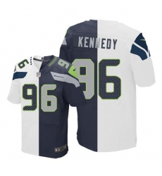 Nike Seahawks #96 Cortez Kennedy White Steel Blue Mens Stitched NFL Elite Split Jersey Nike Seahawks #96 Cortez Kennedy White Steel Blue Mens Stitched NFL Elite Split Jersey