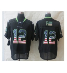 Nike Seattle Seahawks 12 Fan Black Elite USA Flag Fashion NFL Jersey Nike Seattle Seahawks 12 Fan Black Elite USA Flag Fashion NFL Jersey