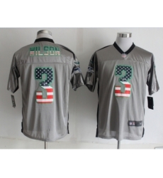 Nike Seattle Seahawks 3 Russell Wilson Grey Elite USA Flag Fashion Shadow NFL Jersey Nike Seattle Seahawks 3 Russell Wilson Grey Elite USA Flag Fashion Shadow NFL Jersey