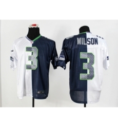 Nike Seattle Seahawks 3 Russell Wilson blue white Elite Splite NFL Jersey Nike Seattle Seahawks 3 Russell Wilson blue white Elite Splite NFL Jersey