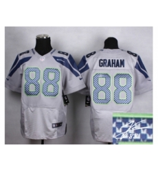 Nike Seattle Seahawks 88 Jimmy Graham Grey Elite Signature NFL Jersey Nike Seattle Seahawks 88 Jimmy Graham Grey Elite Signature NFL Jersey
