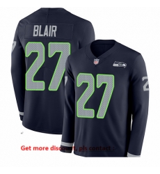 Seahawks 27 Marquise Blair Steel Blue Team Color Men Stitched Football Limited Therma Long Sleeve Jersey Seahawks 27 Marquise Blair Steel Blue Team Color Men Stitched Football Limited Therma Long Sleeve Jersey