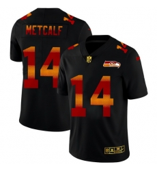 Seattle Seahawks 14 DK Metcalf Men Black Nike Red Orange Stripe Vapor Limited NFL Jersey Seattle Seahawks 14 DK Metcalf Men Black Nike Red Orange Stripe Vapor Limited NFL Jersey