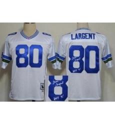 Seattle Seahawks 80 Steve Largent White Throwback M&N Signed NFL Jerseys Seattle Seahawks 80 Steve Largent White Throwback M&N Signed NFL Jerseys