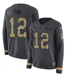 Nike Seahawks #12 Fan Anthracite Salute to Service Women Stitched Jersey Nike Seahawks #12 Fan Anthracite Salute to Service Women Stitched Jersey