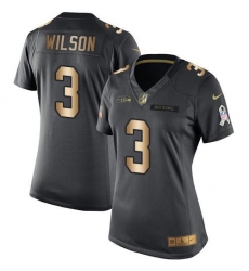 Nike Seahawks #3 Russell Wilson Black Womens Stitched NFL Limited Gold Salute to Service Jersey Nike Seahawks #3 Russell Wilson Black Womens Stitched NFL Limited Gold Salute to Service Jersey