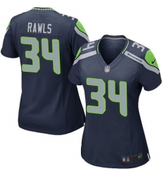 Nike Seahawks #34 Thomas Rawls Steel Blue Team Color Womens Stitched NFL Elite Jersey Nike Seahawks #34 Thomas Rawls Steel Blue Team Color Womens Stitched NFL Elite Jersey
