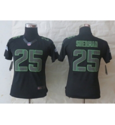 Nike Women Seattle Seahawks #25 Sherman Black Jerseys(Impact Limited) Nike Women Seattle Seahawks #25 Sherman Black Jerseys(Impact Limited)