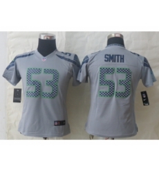 Nike Women Seattle Seahawks #53 Smith Grey Jerseys Nike Women Seattle Seahawks #53 Smith Grey Jerseys