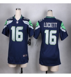 Women Nike Seahawks #16 Tyler Lockett Steel Blue Team Color Stitched NFL Elite Jersey Women Nike Seahawks #16 Tyler Lockett Steel Blue Team Color Stitched NFL Elite Jersey