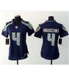 Women Nike Seahawks #4 Steven Hauschka Steel Blue Team Color Stitched NFL Elite Jersey Women Nike Seahawks #4 Steven Hauschka Steel Blue Team Color Stitched NFL Elite Jersey