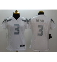 Women Nike Seattle Seahawks #3 Russell Wilson Platinum White Jerseys Women Nike Seattle Seahawks #3 Russell Wilson Platinum White Jerseys
