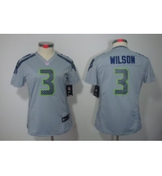 Women Nike Seattle Seahawks #3 Wilson Grey Color NFL LIMITED Jerseys Women Nike Seattle Seahawks #3 Wilson Grey Color NFL LIMITED Jerseys