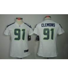 Women Nike Seattle Seahawks #91 Chris Clemons White Color NFL LIMITED Jerseys Women Nike Seattle Seahawks #91 Chris Clemons White Color NFL LIMITED Jerseys