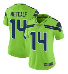 Women Seattle Seahawks 14 D K Metcalf Green Vapor Untouchable Stitched Jersey Women Seattle Seahawks 14 D K Metcalf Green Vapor Untouchable Stitched Jersey