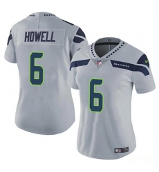 Women Seattle Seahawks 6 Sam Howell Grey Vapor Limited Stitched Football Jersey Women Seattle Seahawks 6 Sam Howell Grey Vapor Limited Stitched Football Jersey