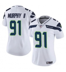 Women Seattle Seahawks 91 Byron Murphy II 2024 Draft White Vapor Limited Stitched Football Jersey Women Seattle Seahawks 91 Byron Murphy II 2024 Draft White Vapor Limited Stitched Football Jersey