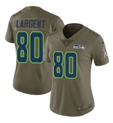 Womens Nike Seahawks #80 Steve Largent Olive Stitched NFL Limited 2017 Salute to Service Jersey Womens Nike Seahawks #80 Steve Largent Olive Stitched NFL Limited 2017 Salute to Service Jersey