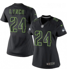 Womens Nike Seattle Seahawks 24 Marshawn Lynch Limited Black Impact NFL Jersey Womens Nike Seattle Seahawks 24 Marshawn Lynch Limited Black Impact NFL Jersey