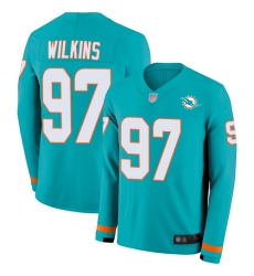 Dolphins 97 Christian Wilkins Aqua Green Team Color Men Stitched Football Limited Therma Long Sleeve Jersey Dolphins 97 Christian Wilkins Aqua Green Team Color Men Stitched Football Limited Therma Long Sleeve Jersey