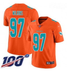 Dolphins 97 Christian Wilkins Orange Men Stitched Football Limited Inverted Legend 100th Season Jersey Dolphins 97 Christian Wilkins Orange Men Stitched Football Limited Inverted Legend 100th Season Jersey