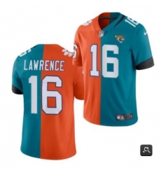 Men Jacksonville Jaguars #16 Trevor Lawrence 2021 Teal Orange Draft Split Vapor Limited Stitched NFl Jersey Men Jacksonville Jaguars #16 Trevor Lawrence 2021 Teal Orange Draft Split Vapor Limited Stitched NFl Jersey